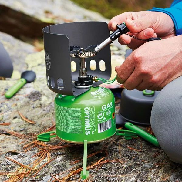 Optimus Crux Lite With Windshield Sparky Canister Stand