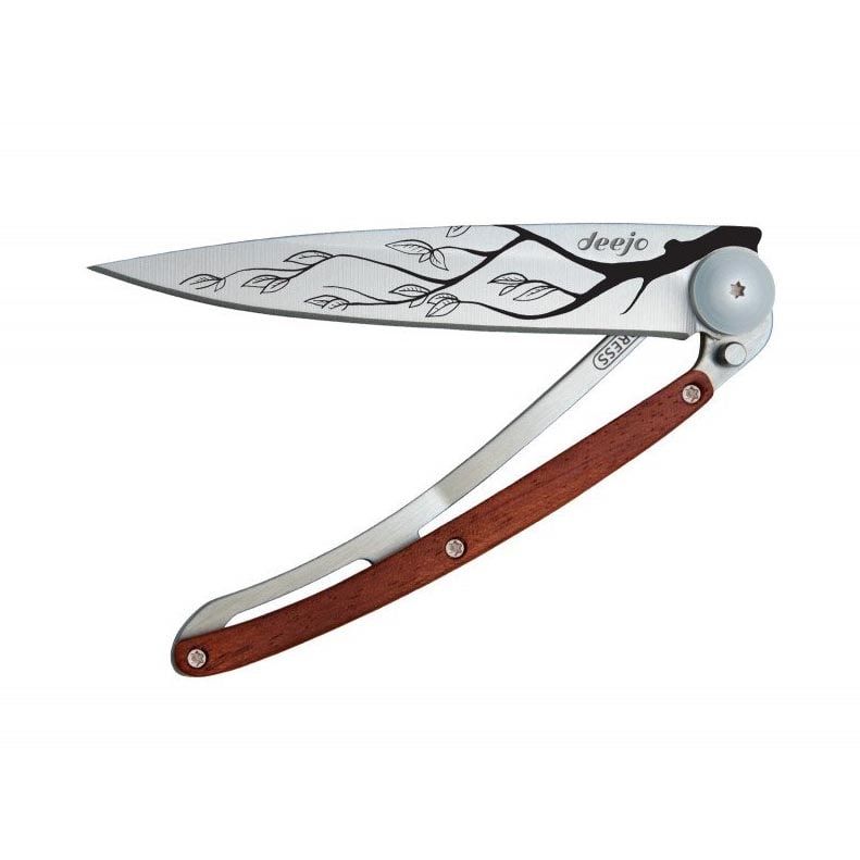 Ultralehký a minimalistický nůž Deejo Tattoo 37g Tree Coralwood - s motivem stromu