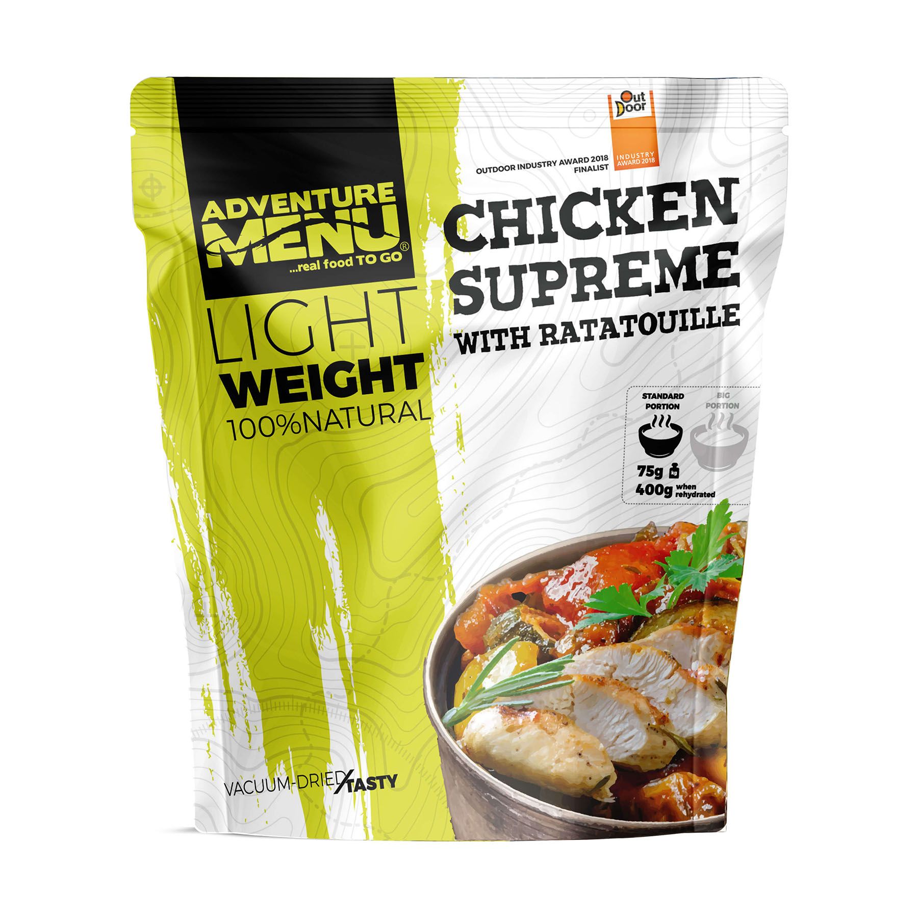 Vakuově balené lehké jídlo Adventure Menu Kuřecí supreme s ratatouille - Skvělá chuť šťavnatého kuřecího masa a čerstvé zeleniny