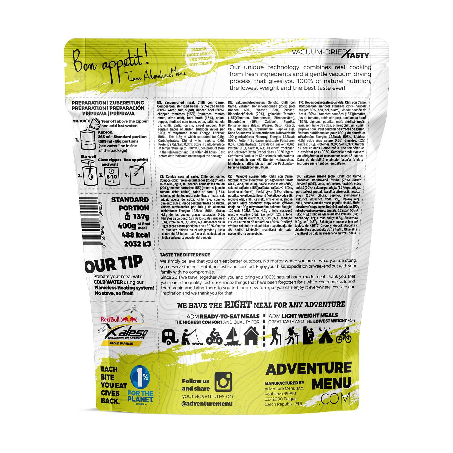 Adventure Menu Chilli con Carne