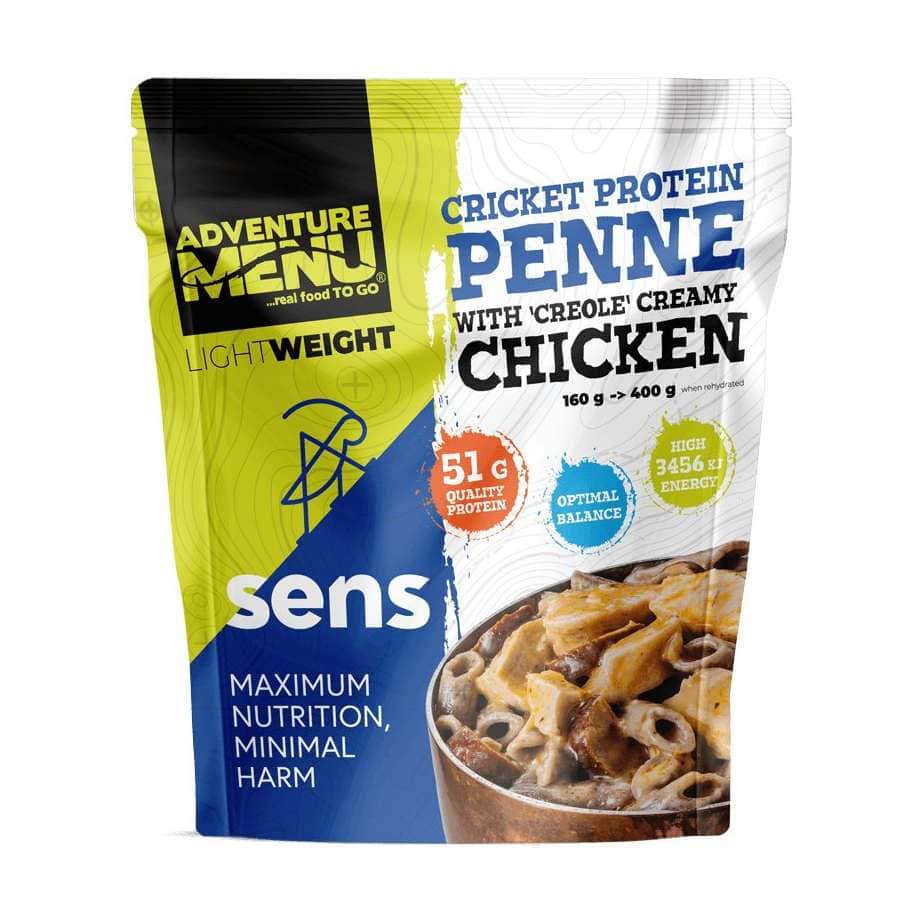 Adventure Menu Cricket Protein Penne with Creole Creamy Chicken