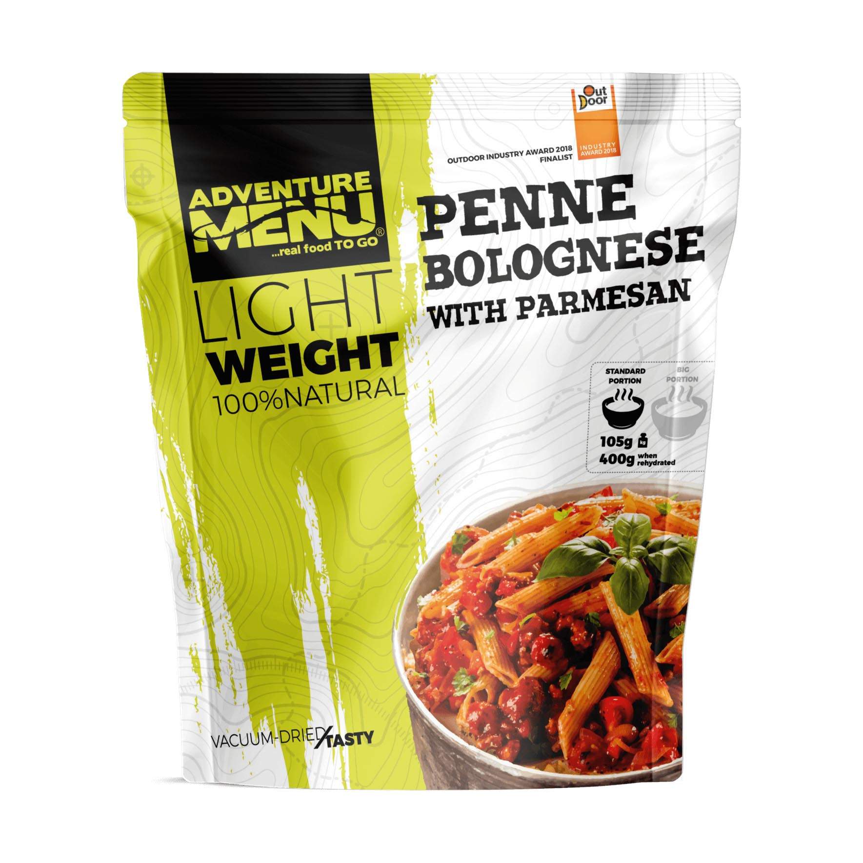 Adventure Menu Penne Bolognese with Parmesan